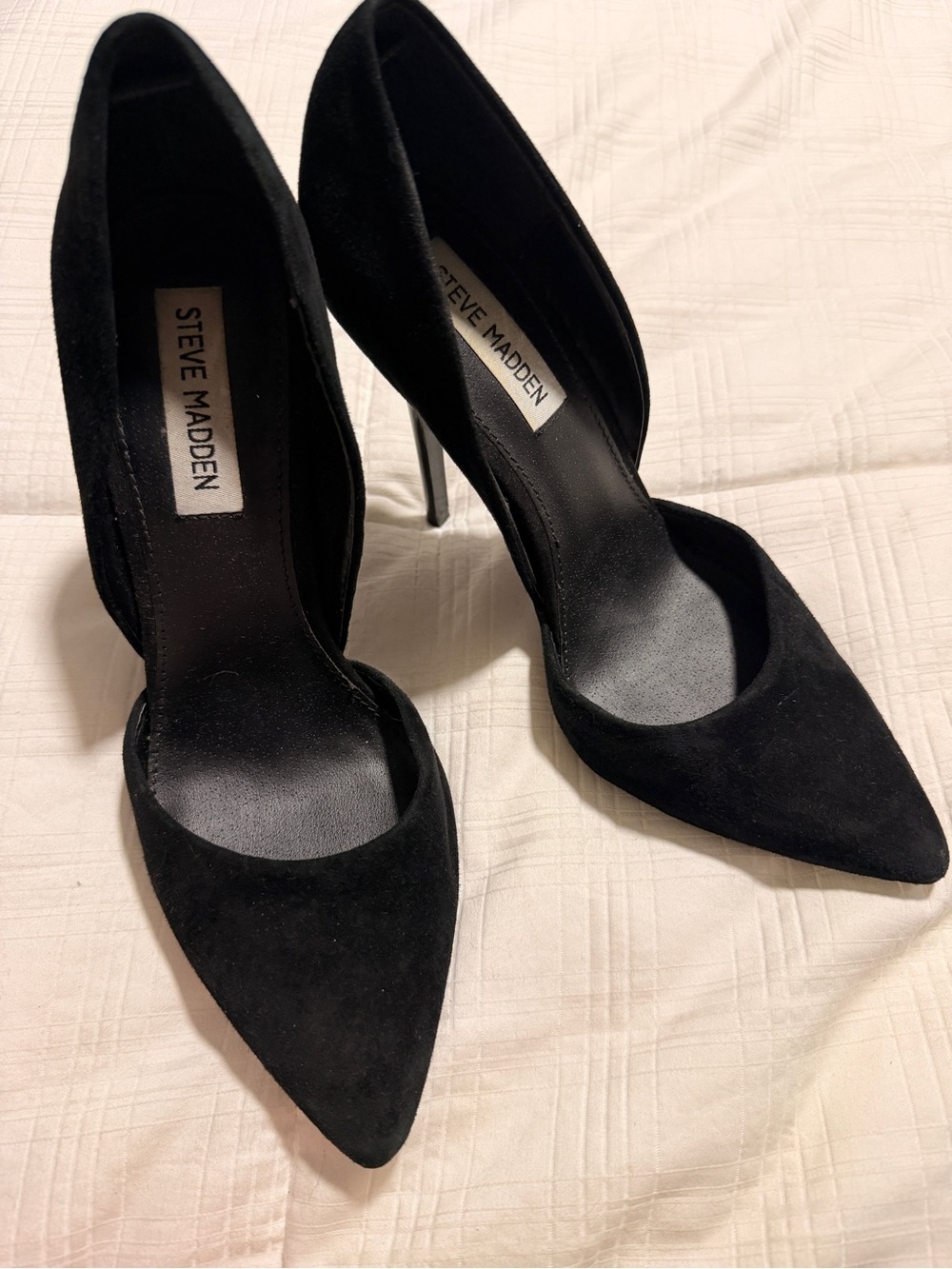 Steve Madden Black Suede Pointed-Toe Stiletto Heels